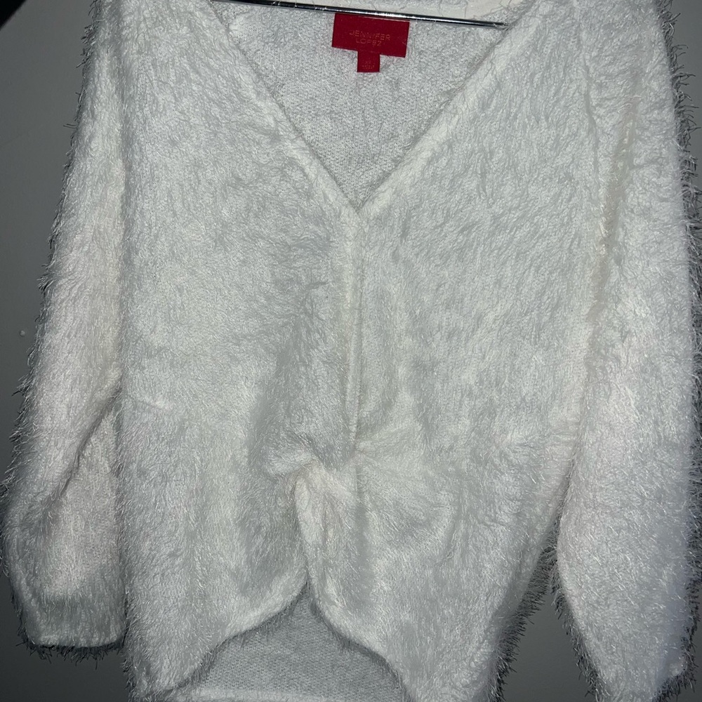 White Fuzzy Sweater XS
